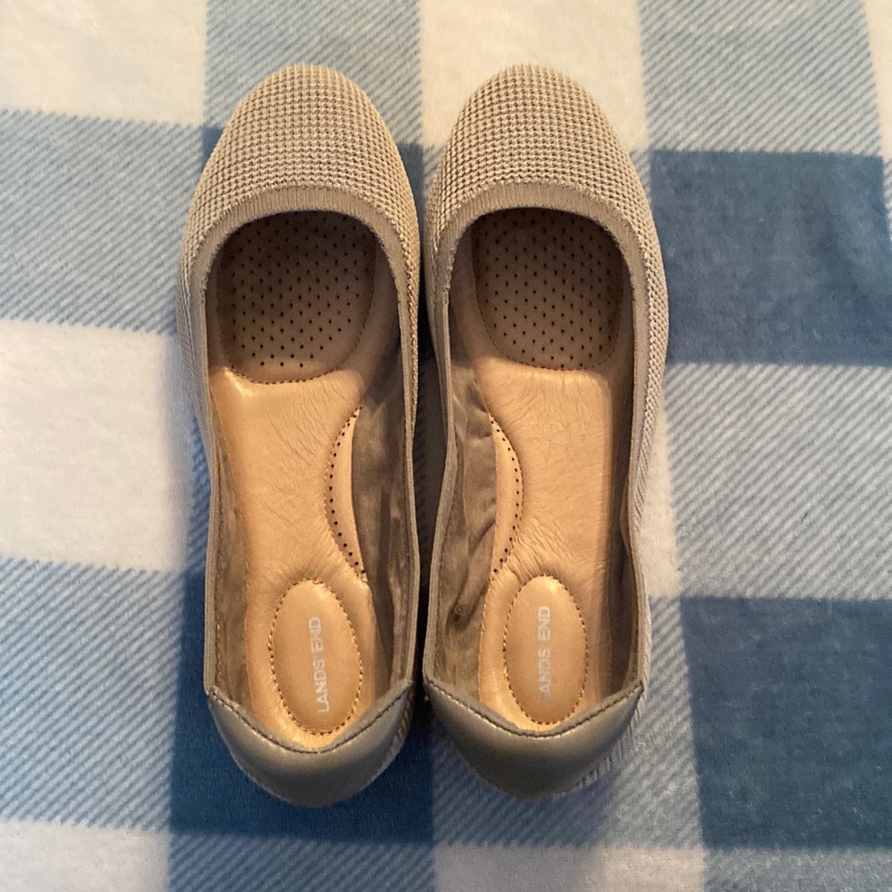 Lands End Knit Comfort Elastic Ballet Flats